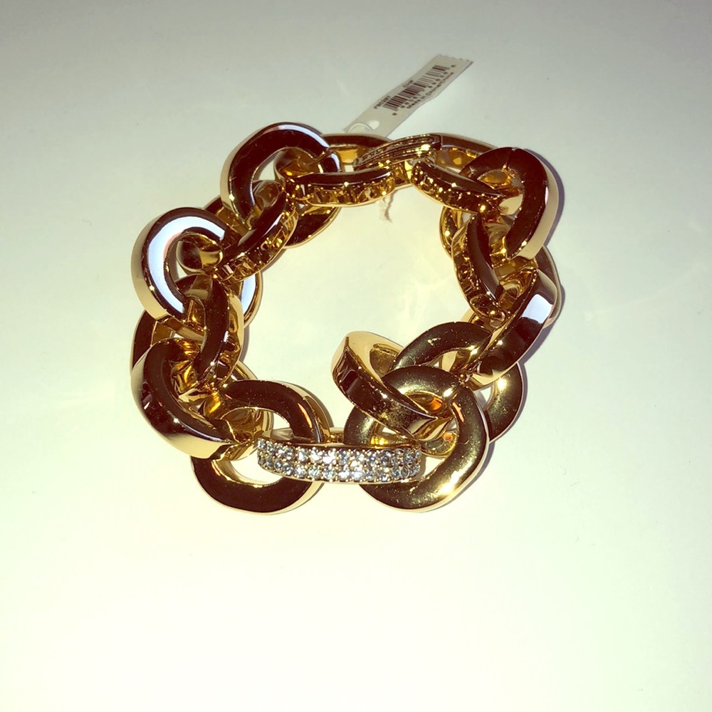 Coach statement bracelet gold tone